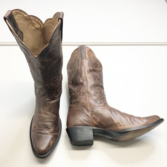 JB Dillon Genuine Goatskin Leather 10 B Western Farm Ranch Rodeo Cowboy Boots main image 6